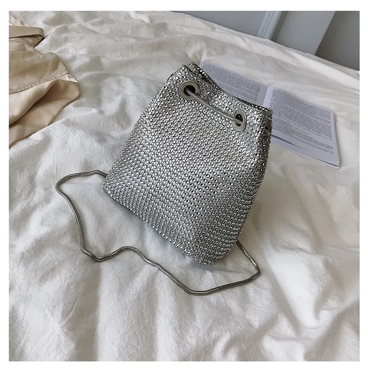 Роскошная шикарная женская сумка черные серебристые Стразы Женская милая ручная