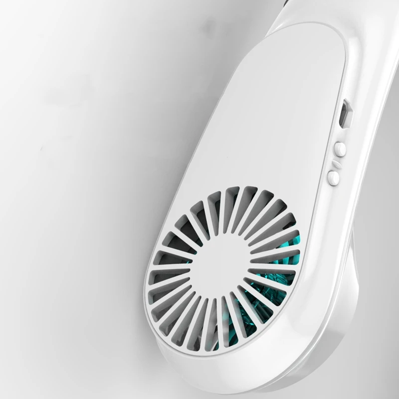 

Mini USB Portable Fan Neck with Rechargeable Battery Ultra Quiet Wind Wearable Fan Handheld Air Cooler Conditioner