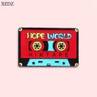 Новая красная лента XEDZ, искусственная модная индивидуальная памятная версия, надпись HOPE WORLD, бейдж, ювелирные изделия, джинсовая подвеска, подарок