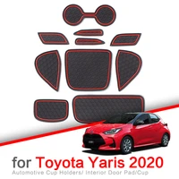 zunduo anti slip gate slot cup mat for toyota yaris gr 2020 2021 yaris cross suv ksp210 mxpa1 mxph1 accessories car rubber pad
