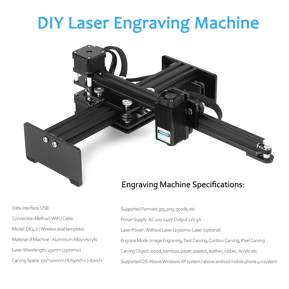 Настольный лазерный гравер 170*200 мм Портативный гравировальный станок для резьбы