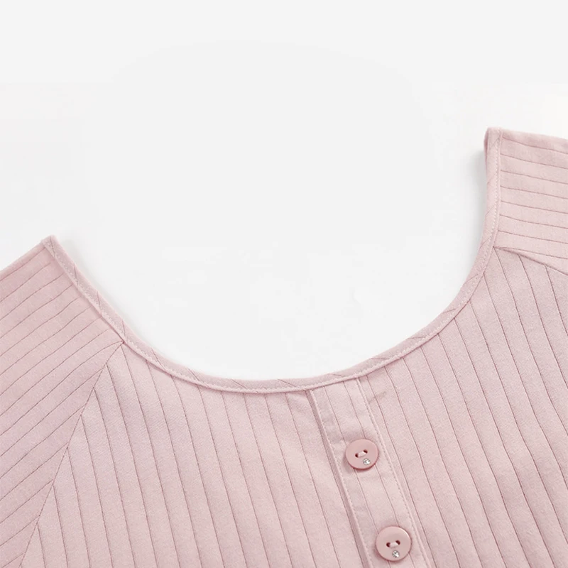 Женская пижама из хлопка эластичное ночное белье ночная рубашка с оборками