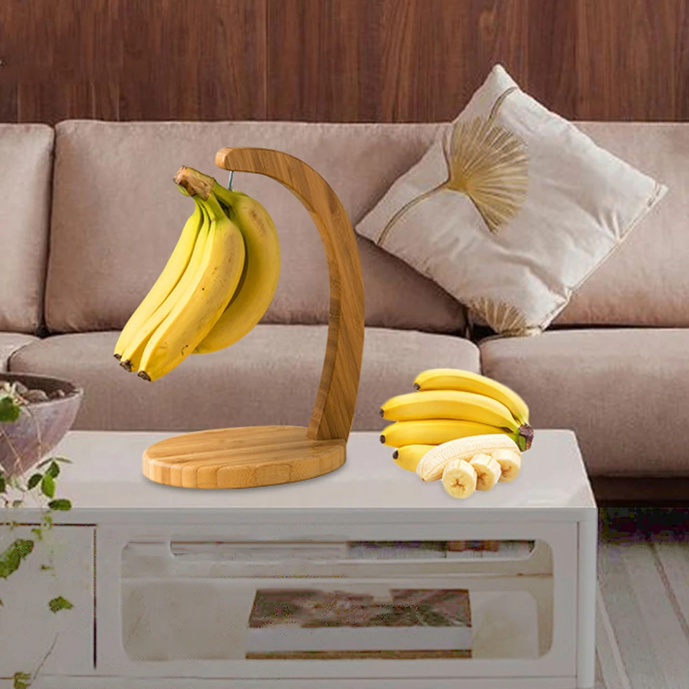 

Banana Hanger Tree Bamboo Holder Stand Fruit Hook Multifunction For Home Or Bar Storage Rack