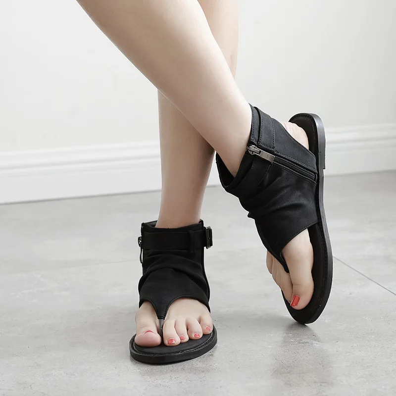 В Новинка хит продаж женские сандалии в римском стиле с открытым носком Цвет