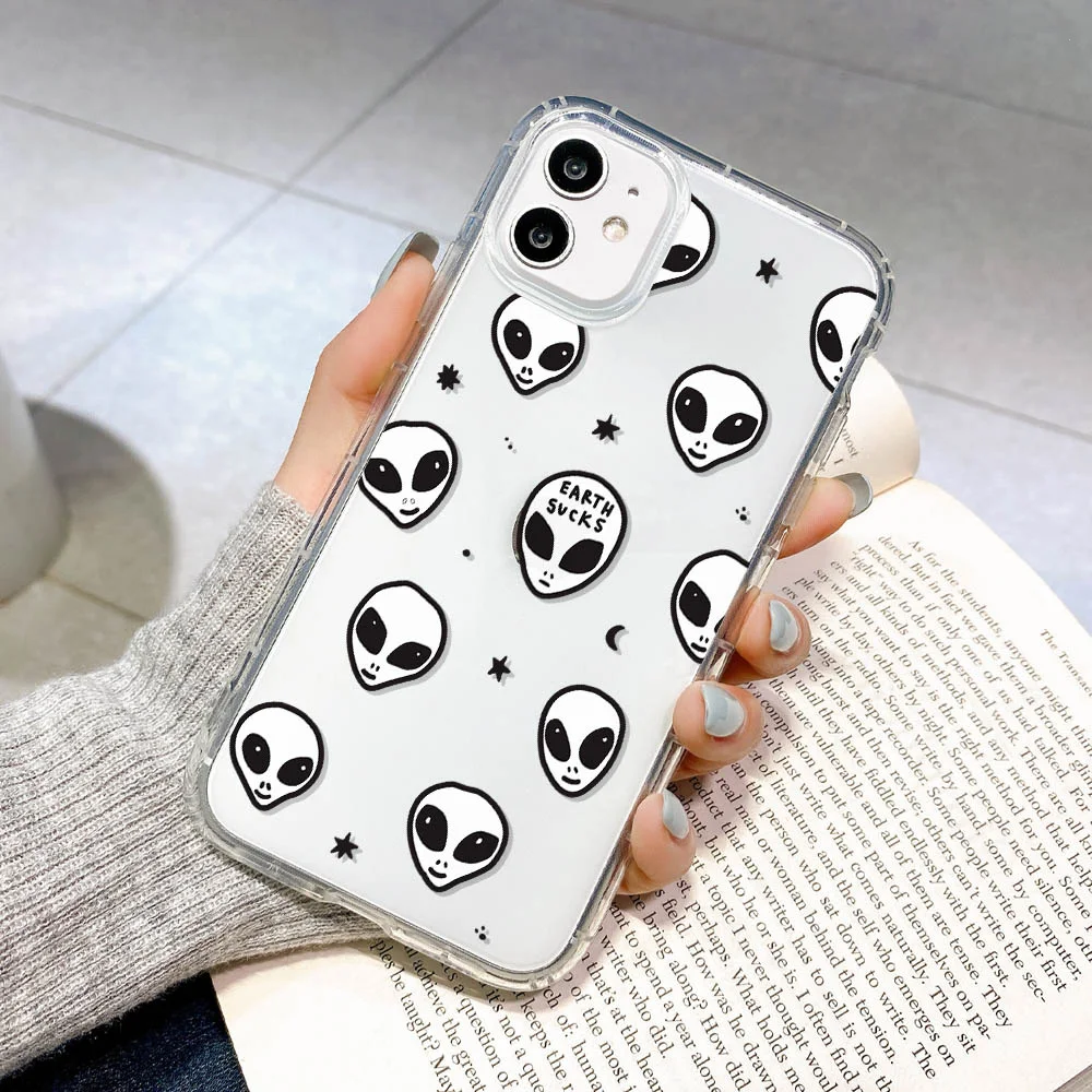 

Phone Case For iPhone 8 Cases Cute Capa On iPhone 11 12 Pro Mini XR X XS Max 6 7 8 6S Plus SE2020 Transparent Soft Silicone Case