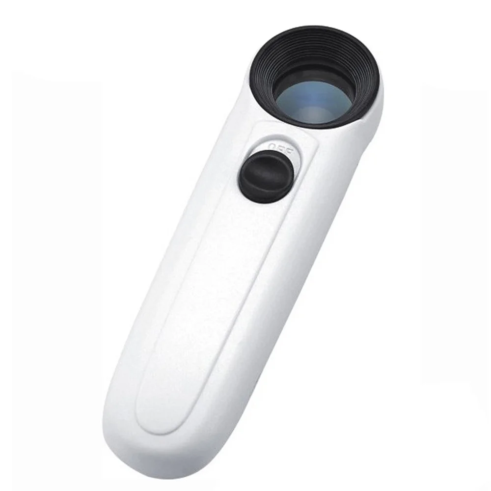 

Handheld 40x Magnifier Magnifying Glass with 2 LED Light Handheld Magnifier Loupe Acrylic Lens Glass Loupe Jewelry Repair Tool