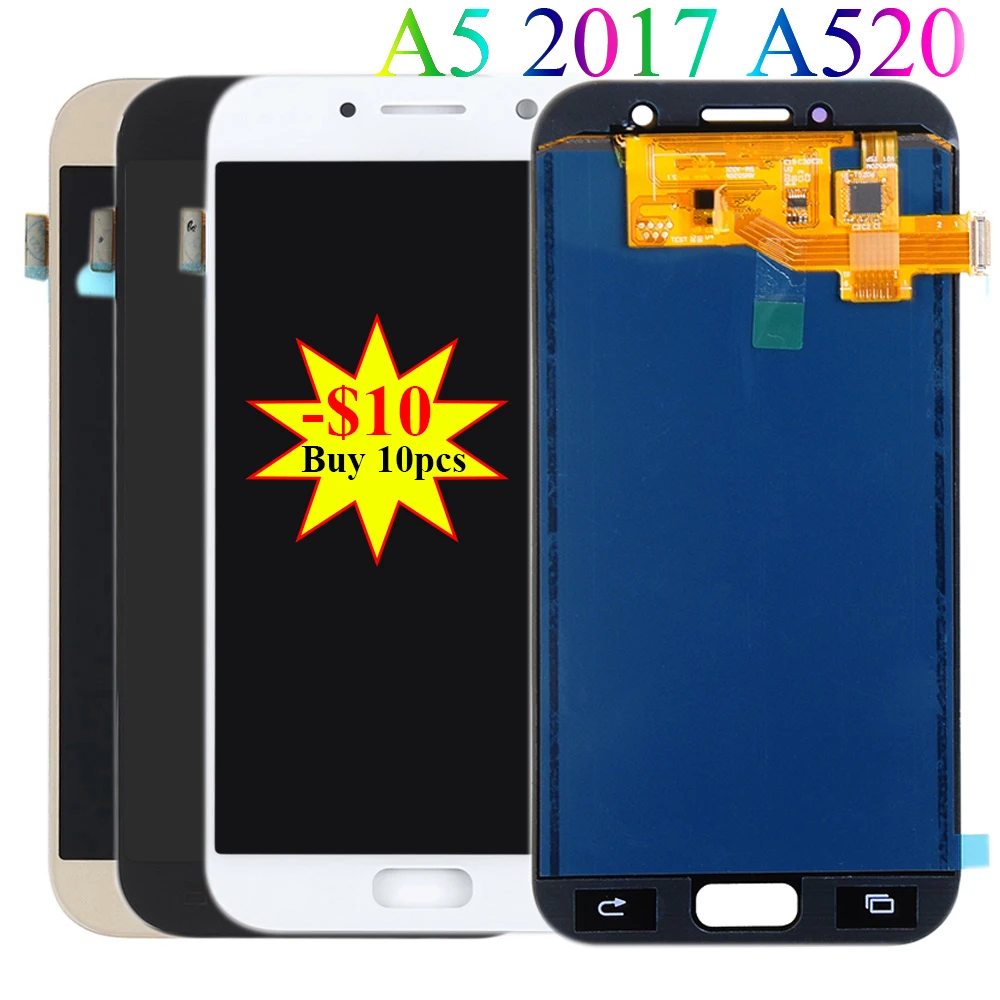 Для Samsung Galaxy A5 2017 a520f SM A520F A520 ЖК дисплей с сенсорным экраном дигитайзер стеклянная