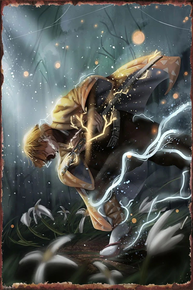 

Винтажный металлический знак Kimetsu No Yaiba в стиле ретро, жестяные таблички, Настенный декор, украшение для комнаты, для творчества, клуба, мужск...