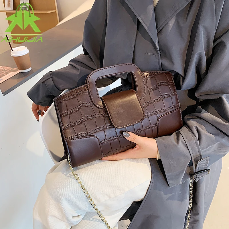

Fashion Chain Small Handbag 2021 New High Quality PU Leather Shoulder Bags for Women Luxury Designer Stone Pattern Messenger Bag