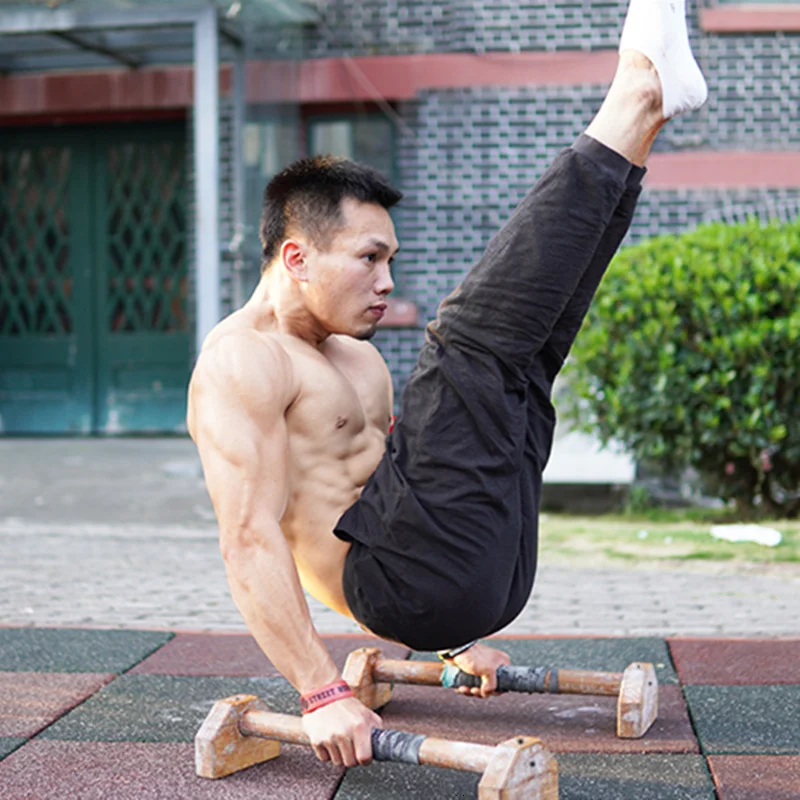 

30cm/40cm/50cm 1Pair Fitn Push-Up ds Bars Gym Training Chest H Shaped Ra Wooden Handd Parallel Bar Double Rod M2128