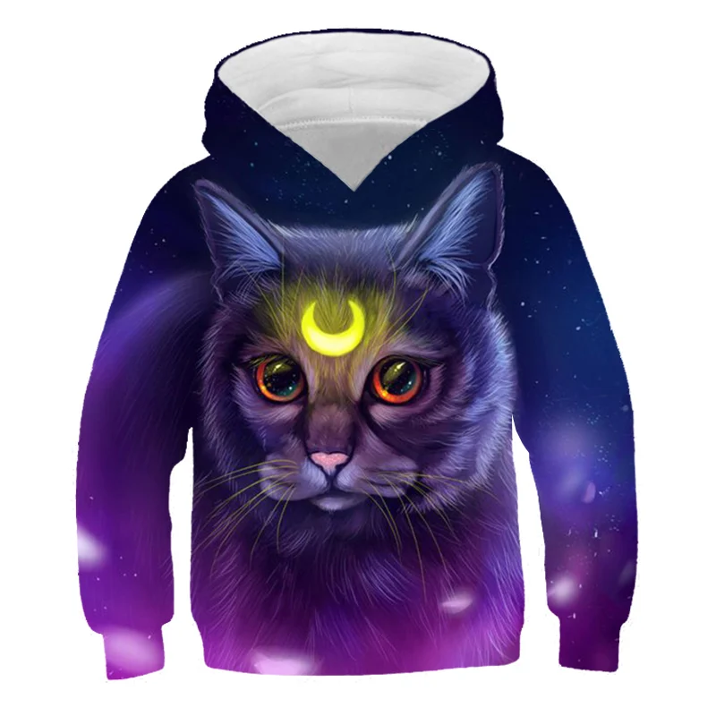 

new spring and autumn leisure Harajuku tops for men and women 3D printing space Galaxy cat hoodie pullover sportswear men