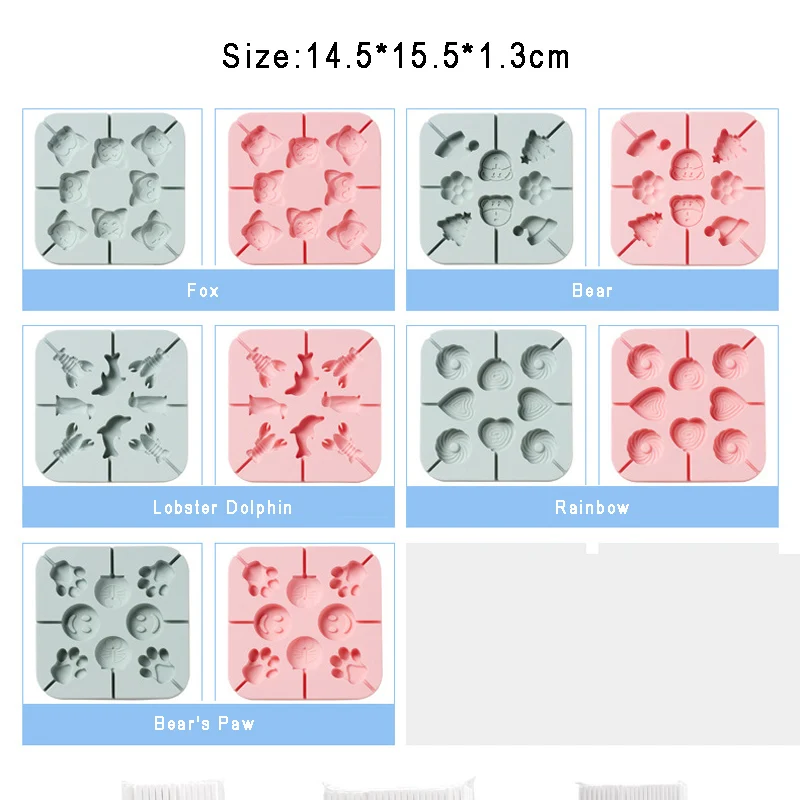 Силиконовая форма для мороженого в виде мультяшного дельфина с лисьим медведем