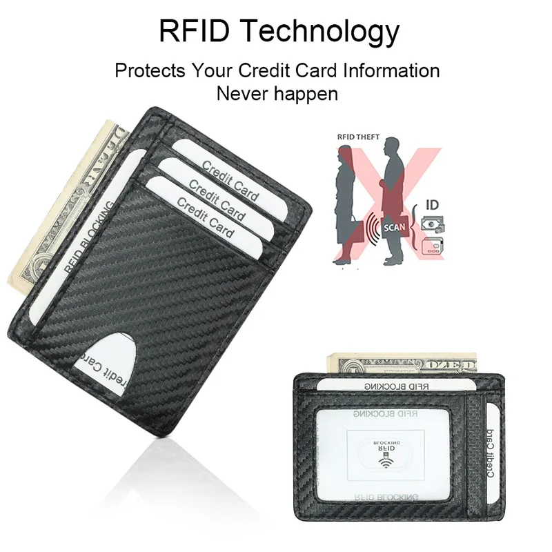KEEBREAK Анти RFID для мужчин кожаный бумажник держатель карт мужской тонкий бумажники