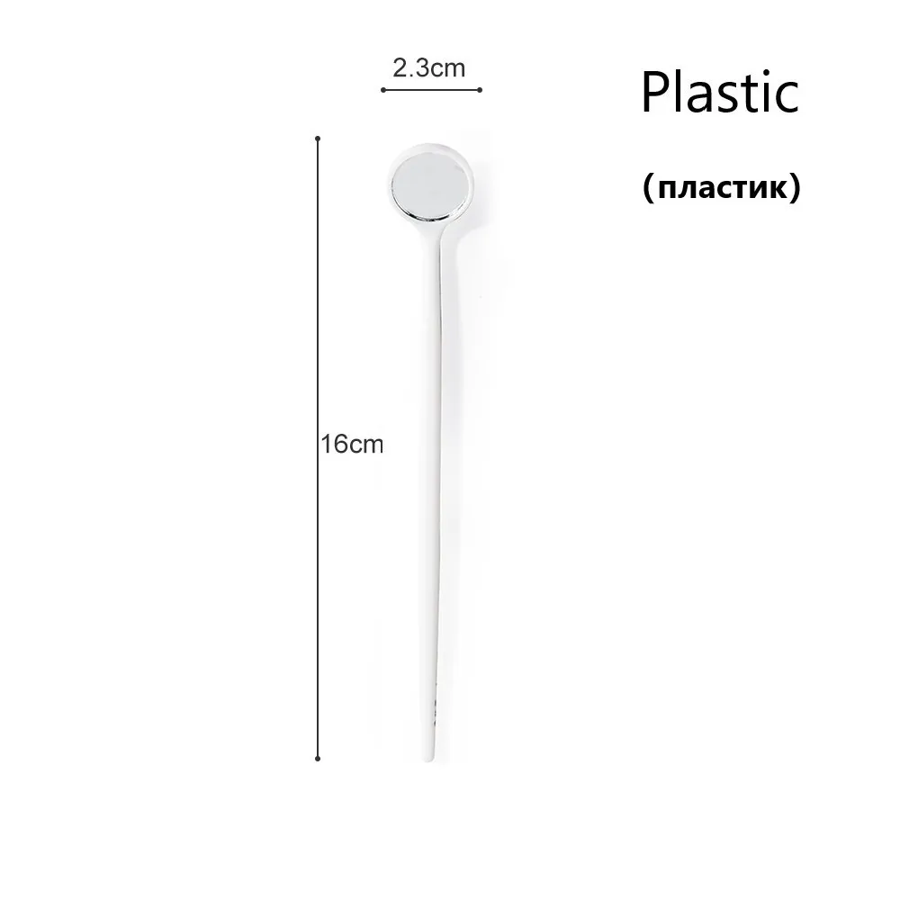Plastic White Zwellbe проверочное зеркало из нержавеющей стали для наращивания ресниц 1 шт. портативное стоматологическое зеркало для рта Профессиональный инструмент для макияжа - Цвет: Plastic White