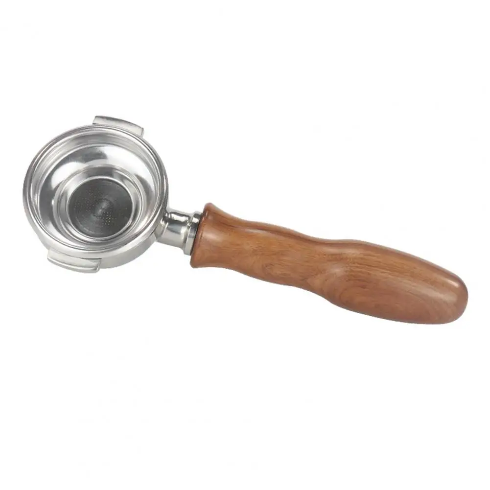 

58MM Coffee Machine Filter Bottomless Portafilter Stainless Steel Wooden Handle Single Mouth Coffee Filter