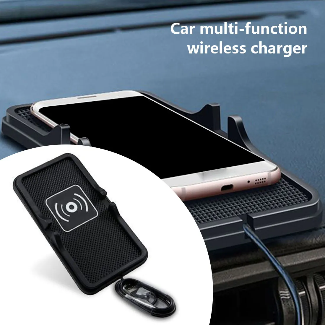 

Newest Car Multi-function Wireless charger car office multi-function anti-skid navigation charger suit for Apple phone headset