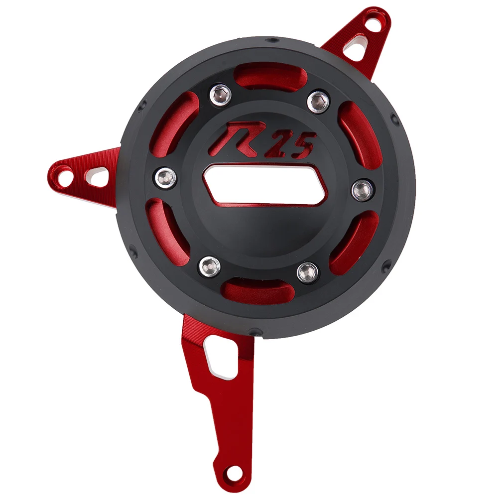 Red (R25 Logo) CNC крышка статора двигателя защита двигателя правая сторона защитная крышка для- Yamaha YZF-R3 YZF R3 R25 MT 03 MT03 - Цвет: Red (R25 Logo)