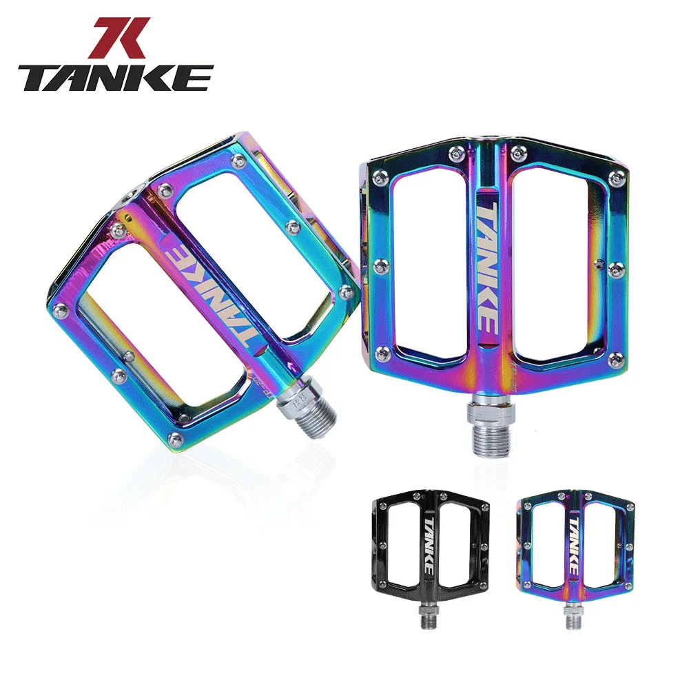 

TANKE TP-20 Ultra-Light Aluminum Alloy MTB Pedal Electroplating Colorful Hollow Anti-skid Bearing Du System Mountain Bike Pedal