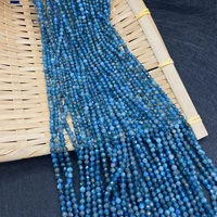 loosely spaced beads for jewelry making polyhedral natural stone blue apatite diy bracelet necklace beaded 15 5 inch 234 mm