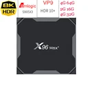 ТВ-приставка X96 MAX Plus, 10 шт., Amlogic S905X3, Android 9,0, 2 + 1643264 ГБ, четырехъядерная, 2,45 ГГц, Двойной Wi-Fi, BT4.0