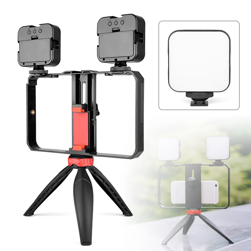 

Portable Video Shooting Set Vlogging Kit with Phone Holder Fill Lamp Tripod for Smartphone YouTube Vlog Video Live Makeup Selfie