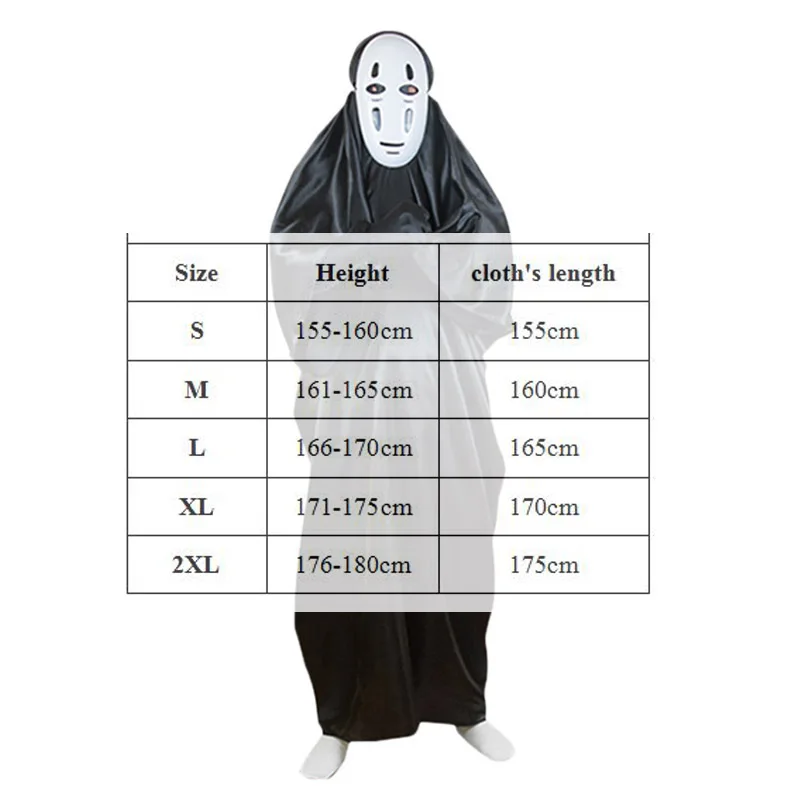 Костюм из аниме коплей с изображением Человека без лица чихиро Огино плащ для