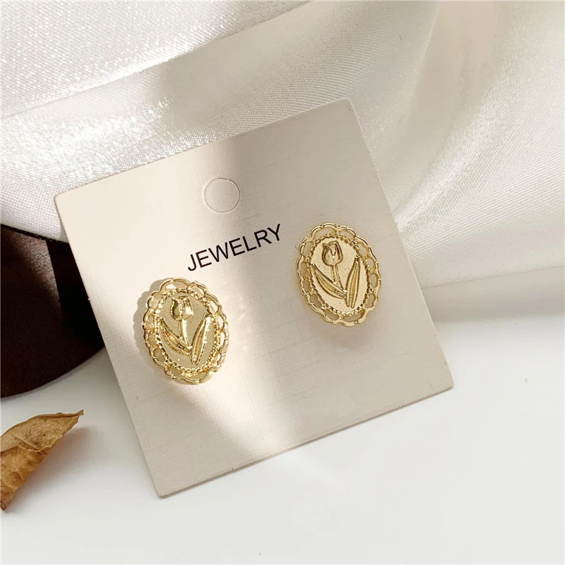 Серьги гвоздики в стиле Хан ювелирные украшения с контрастными цветами нежные