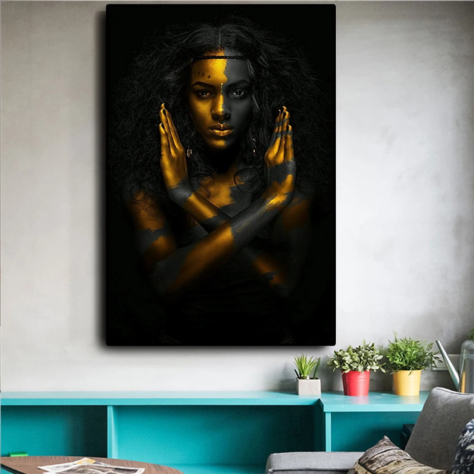 Алмазная живопись сделай сам Черное золото африканская Обнаженная женщина