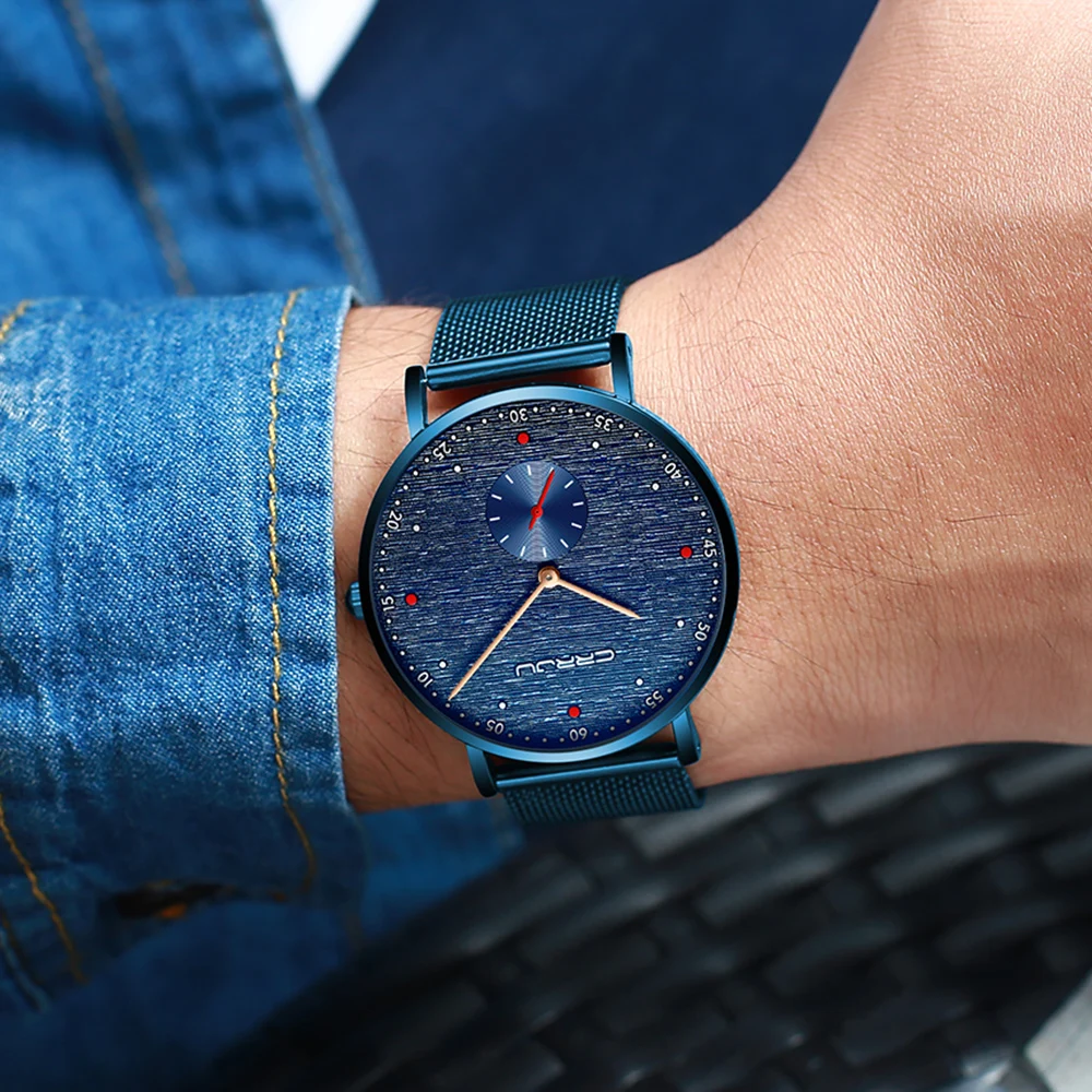 Reloj hombre CRRJU мужские часы Топ Бренд роскошные спортивные водонепроницаемые