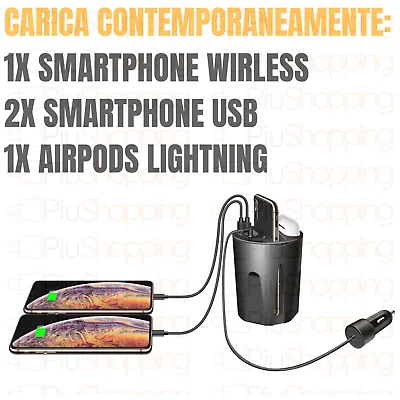 4 в 1 CARICATORE беспроводной Авто QI 10 Вт USB для IPHONE X XS AIR PODS SAMSUNG S10 | Дом и сад