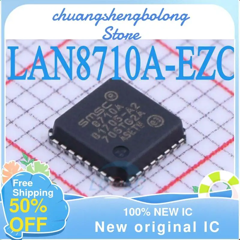 

10-200PCS LAN8710A-EZC-TR QFN32 LAN8710A 8710A New original IC