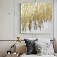 100 handmade abstract hand painting gold foil thick oil painting on canvas big wall art acrylic picture for home decor