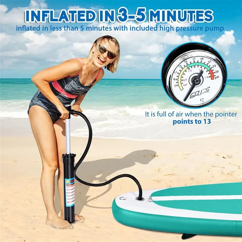 

Paddle Board Premium Inflatable Paddle Board Stand Up Paddle Board Bonus Manual Pump Ankle Leash Repair Kit Waterproof Backpack