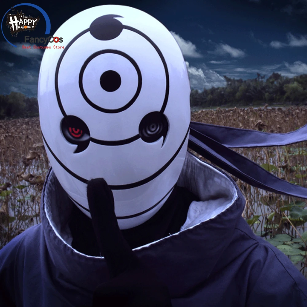 Аниме маска Учиха Obito Тоби костюмная Маска Косплей Шлем Хэллоуин Смола реквизит