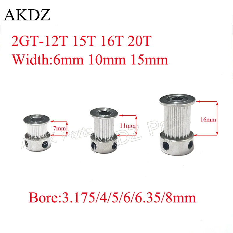 Шкив ГРМ 2GT 12 15 16 20 зубьев отверстие 3 17/4/5/6/6.35/8 мм для ремня GT2 ширина 6 10 детали 3D
