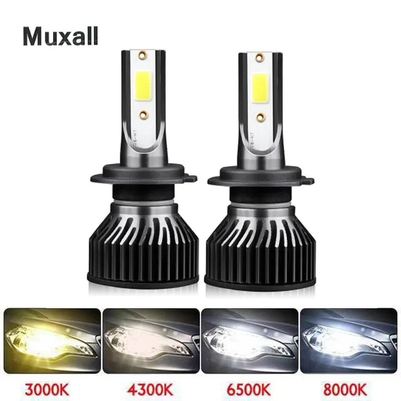 

Muxall Led 3000K 4300K 6000K 8000K 20000LM 12V 9005 HB3 H1 H4 Led Headlight H3 H7 LED H11 9006 HB4 Canbus Led Bulbs Light