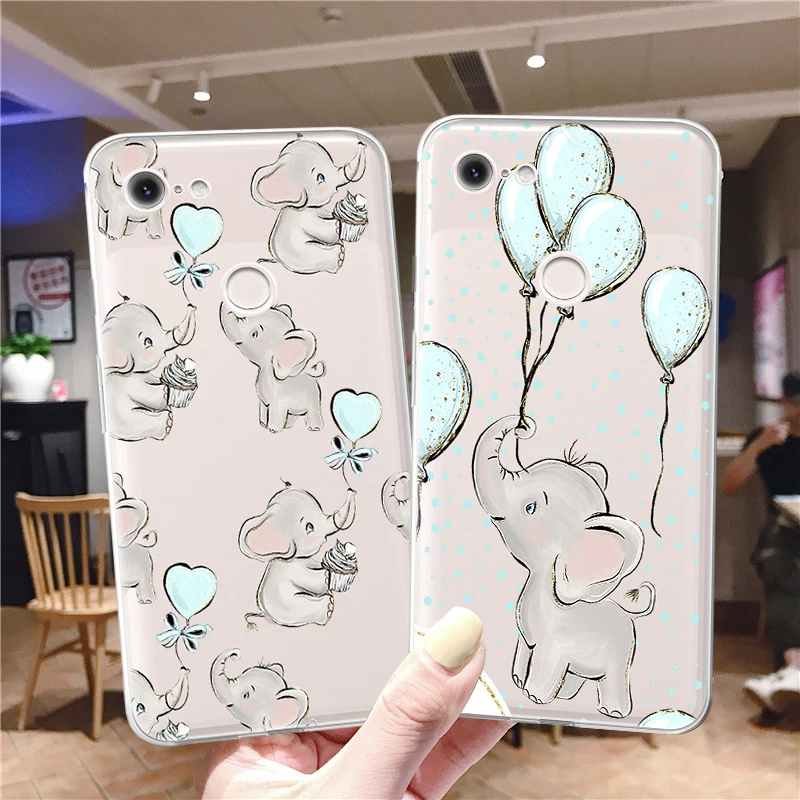 Cute Dumbo Panda Clear Case For Google Pixel 5 4 3A 3 2 XL 6 Pro Soft TPU Cover For Google Pixel 4 5 4A Pixel4 Pixel3 3A XL Case