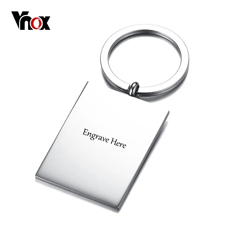 Vnox Бесплатная Гравировка Персонализированные информация брелок держатель для