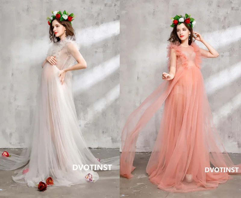 Dvotinst реквизит для фотосессии платья беременных платье сетчатая перспектива