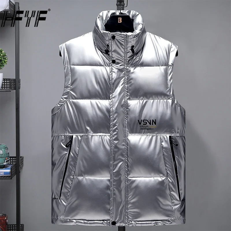 HFYF 5XL Sleeveless Parkas Men Vest Jacket Winter Fashion Autumn Hip Hop Streetwear Jackets Male Oversize Loose Japanese Casual