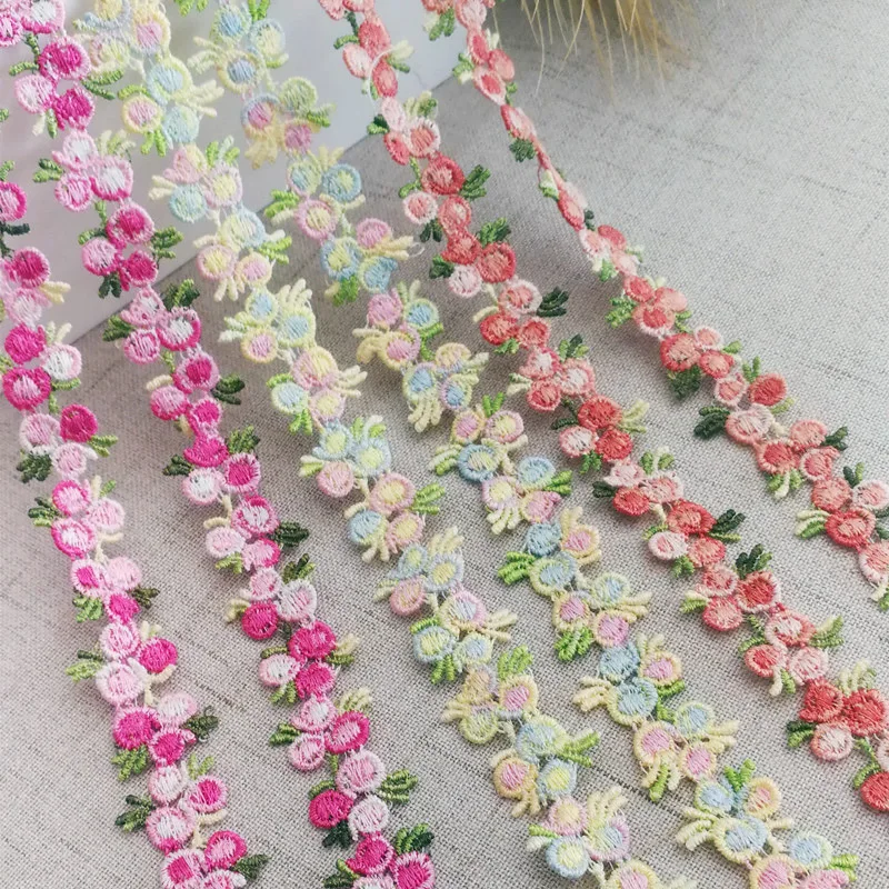 Кружевная лента из полиэстера с вышитыми цветами 10 ярдов 2 см | Дом и сад