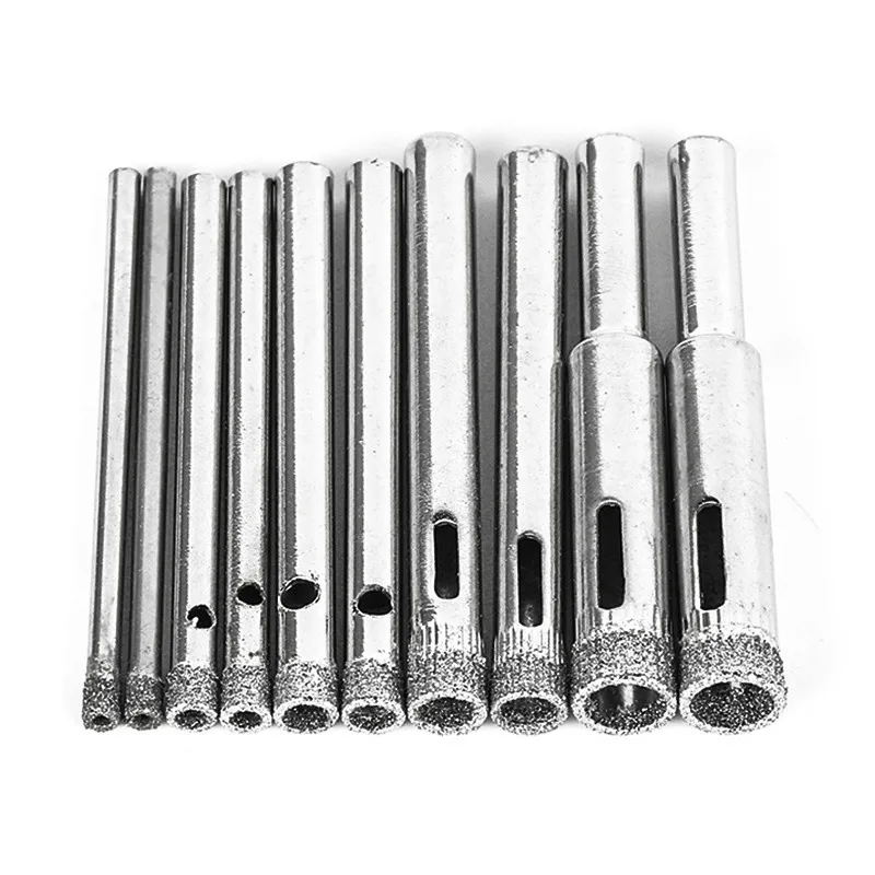 Кольцевая пила с алмазным покрытием набор из 10 насадок 3/4/5/6/8 мм для плитки