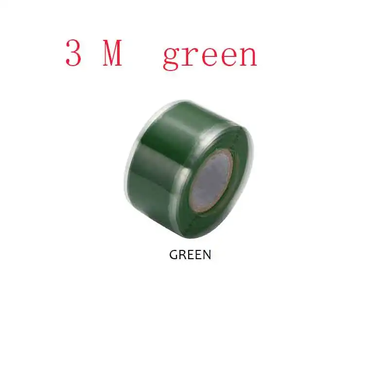 3M green 3m/1,5 M новая многоцелевая самоклеящаяся прочная черная резиновая силиконовая водонепроницаемая клейкая лента спасательная самосплавляющаяся проволока - Цвет: 3M green