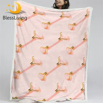 BlessLiving Scroll Wheel Throw Blanket Pink Jade Fluffy Blanket 3d Printed Modern Bedding Set Cozy Bed Blanket Realistic Koce 1