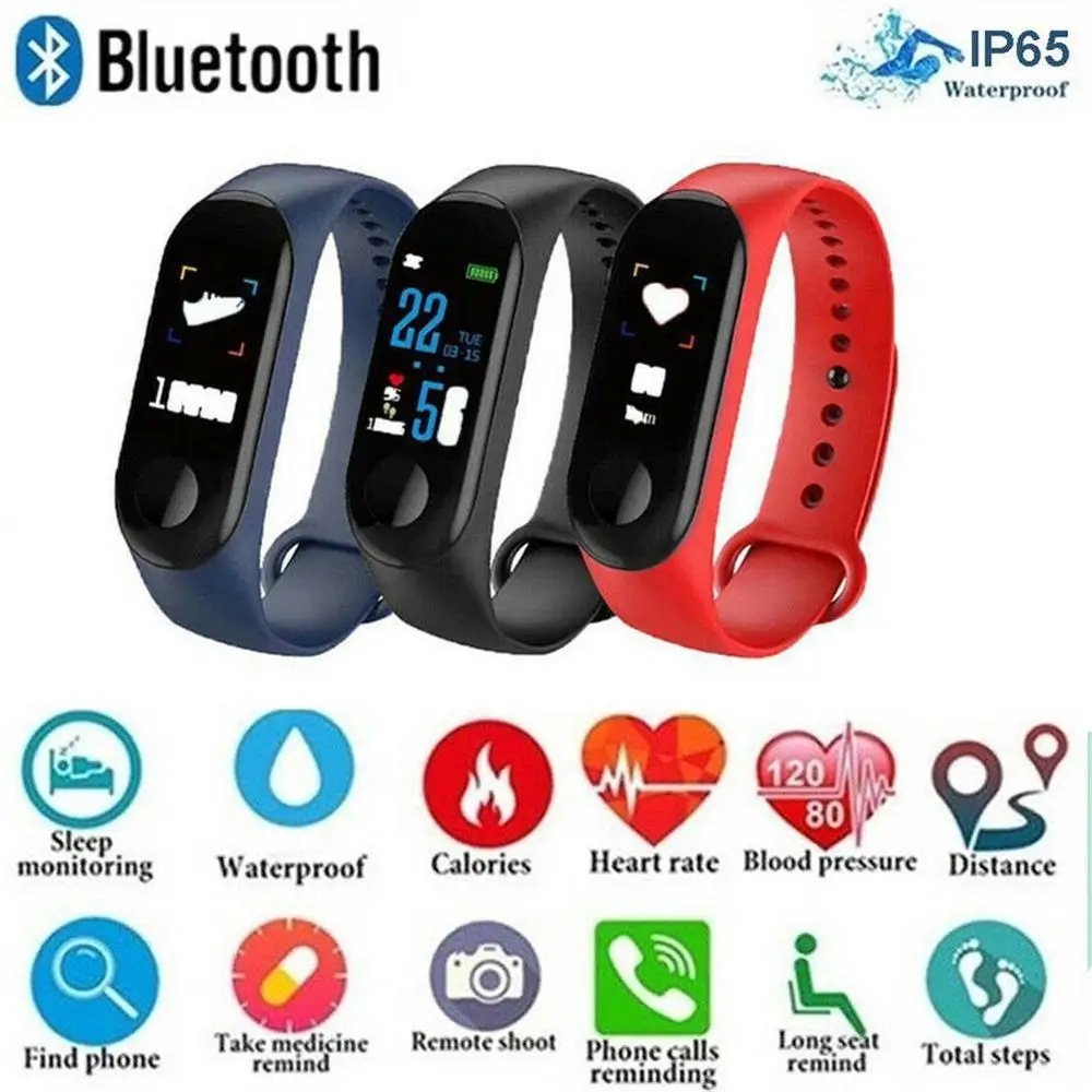 Смарт часы M3 Plus для отслеживания физической активности смарт браслет монитор