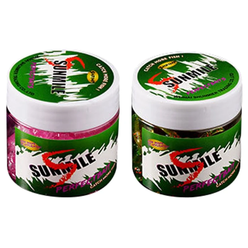 

SUNMILE 2 Box Fishing Bait Mini Fishing Float Soft Bait TPR Shrimp Soft Bait Bottle Soft Sea Fishing Bait(Pink & Brown)