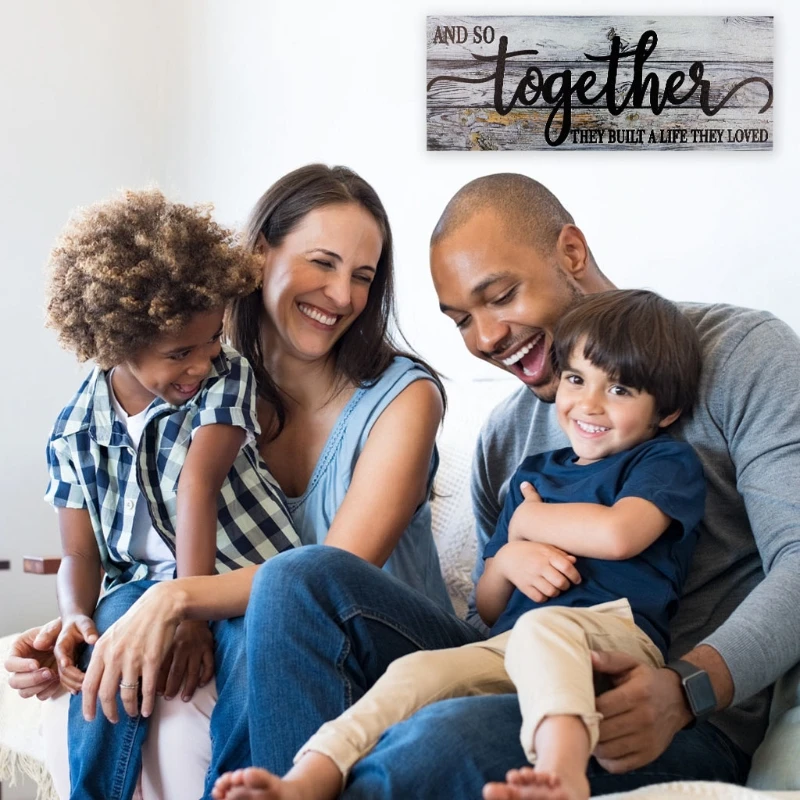

And So Together They Built a Life They Loved Large Sign Wooden Rustic Farmhouse Wall Art Vintage Bedroom Home Decoration