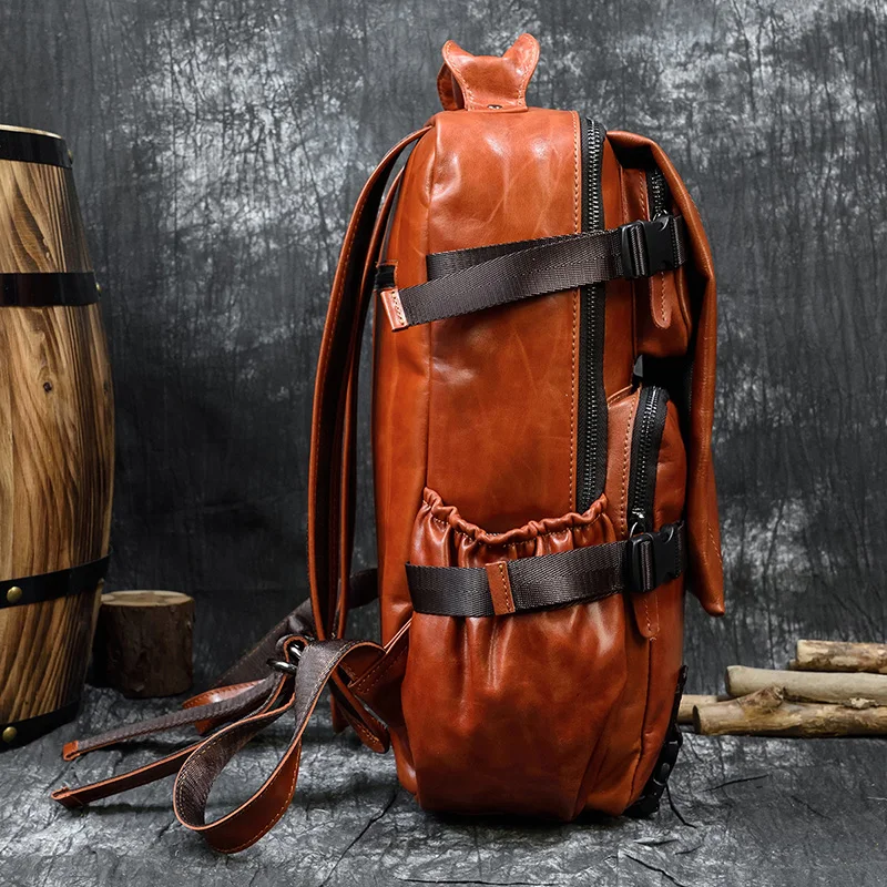 Luufan рюкзак из натуральной кожи для мужчин подходит 14 дюймов PC настоящей коровьей