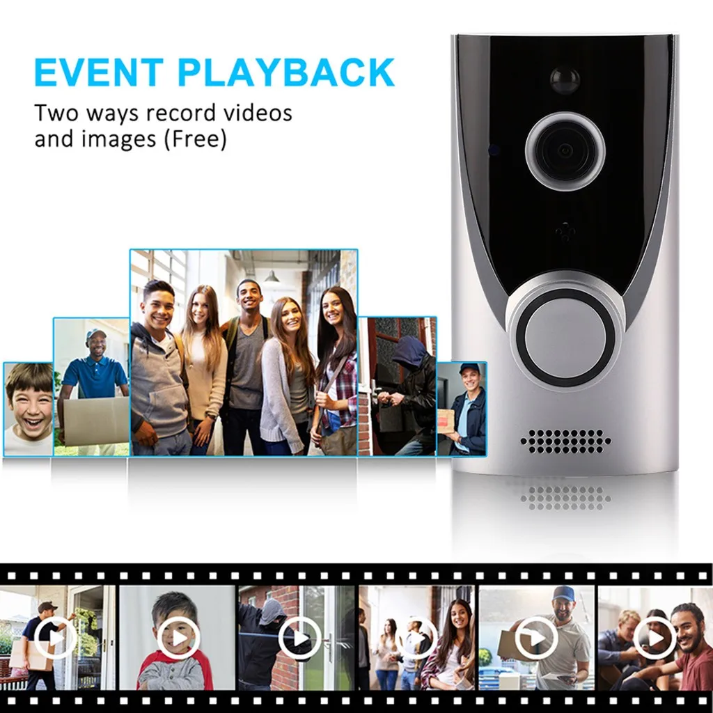 Умный беспроводной дверной звонок для дома Wi Fi видеодомофон комплект записи