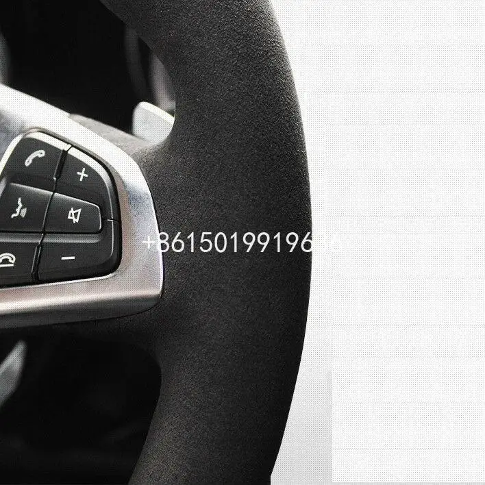 

Custom Made DIY Dark Brown Leather Car Steering Wheel Cover for Toyota Land Cruiser Prado 120